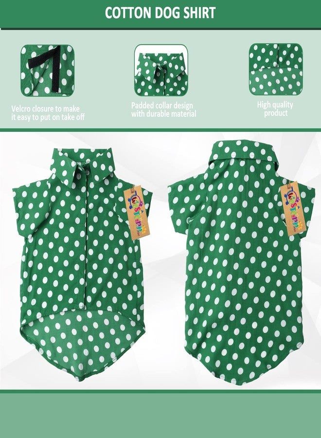 ويستيرن إرا قميص مطبوع عصري فائق النعومة من ويسترن إيرا، ملابس مريحة للغاية للكلاب، قميص قطني مطبوع يسمح بمرور الهواء، قميص خفيف الوزن لطيف لحيواناتك الأليفة (مقاس متوسط - 16 بوصة) (أخضر منقط) - Image 4